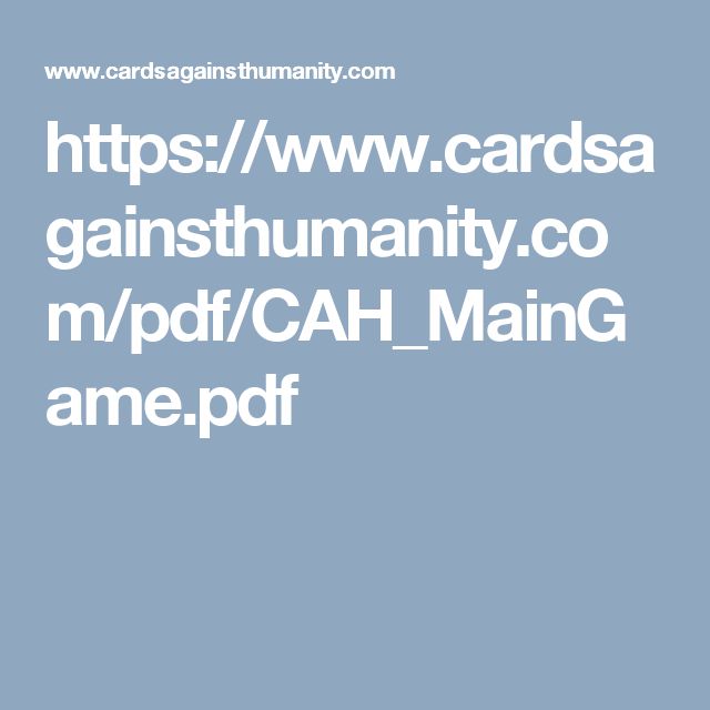 cards against humanity print off